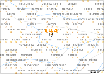 map of Bilcza