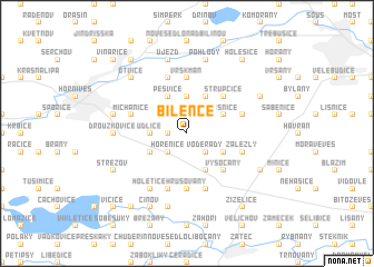 map of Bílence