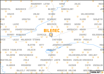 map of Bílenec