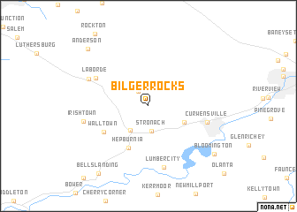 map of Bilger Rocks