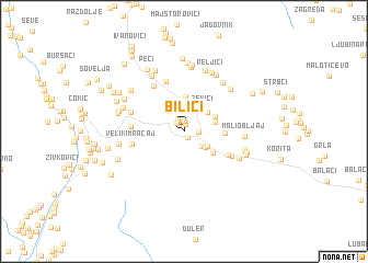 map of Bilići