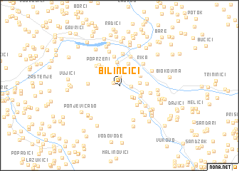 map of Bilinčići