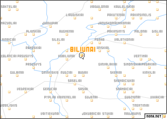 map of Biliūnai