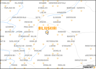 map of Biliuškiai