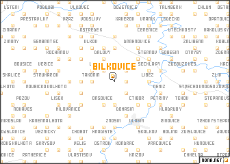 map of Bílkovice