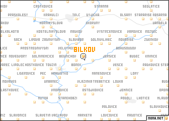 map of Bílkov