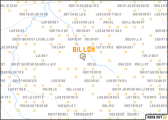 map of Billom