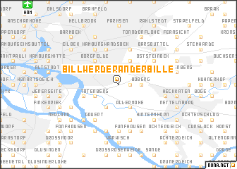 map of Billwerder an der Bille