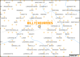 map of Billy-Chevannes