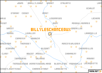 map of Billy-lès-Chanceaux