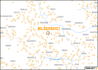 map of Bilogravići