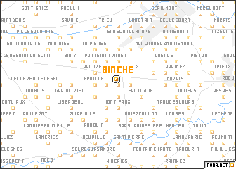 map of Binche