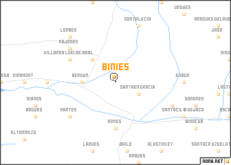 map of Biniés