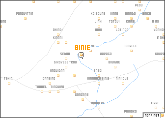 map of Binié