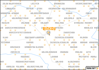 map of Binków