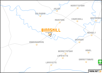 map of Binns Mill