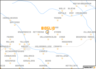 map of Bioglio