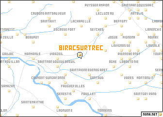 map of Birac-sur-Trec