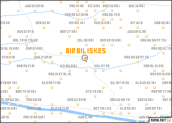 map of Birbiliškės