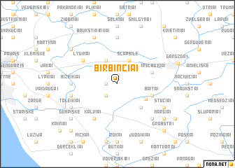 map of Birbinčiai