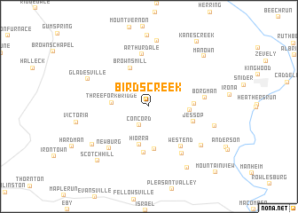 map of Birds Creek