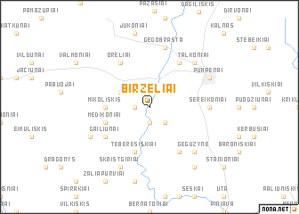 map of Birželiai