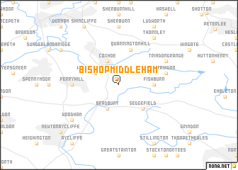 map of Bishop Middleham