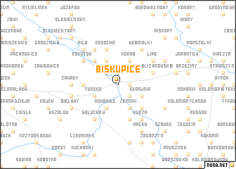 map of Biskupice