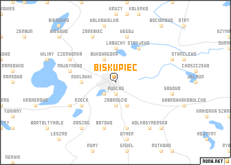 map of Biskupiec