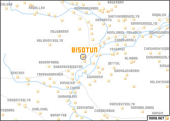 map of Bīsotūn