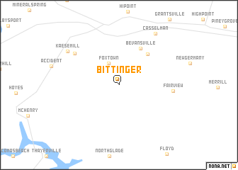 map of Bittinger