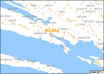 map of Bižanj