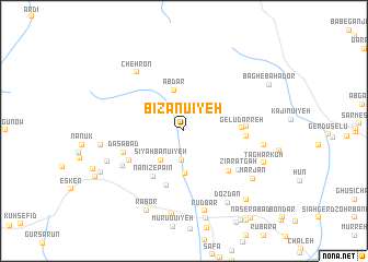 map of Bīzanū\