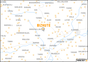 map of Bizhutë