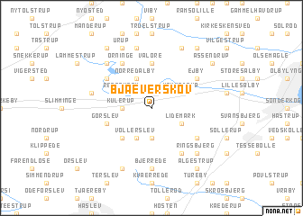map of Bjæverskov