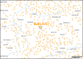 map of Bjeličići