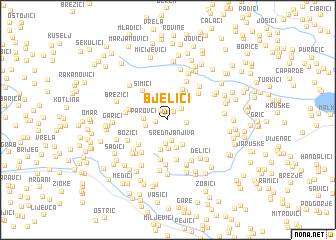 map of Bjelići