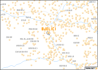 map of Bjelići