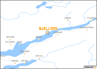 map of Bjelland