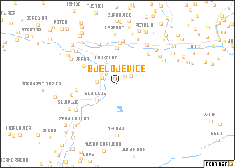 map of Bjelojeviće