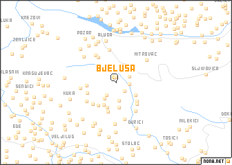 map of Bjeluša