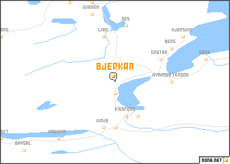 map of Bjerkan