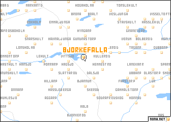 map of Björkefalla
