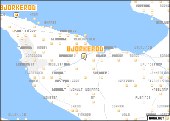 map of Björkeröd