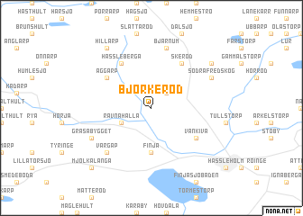 map of Björkeröd