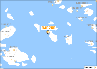 map of Björkö