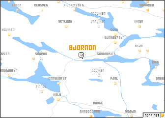 map of Björnön