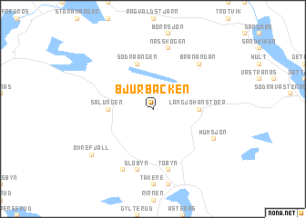 map of Bjurbäcken