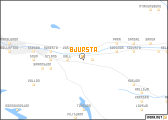 map of Bjursta