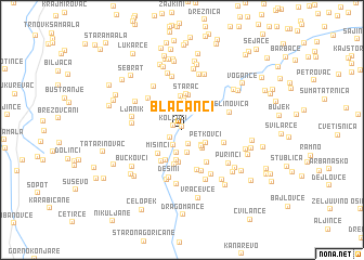 map of Blačanci